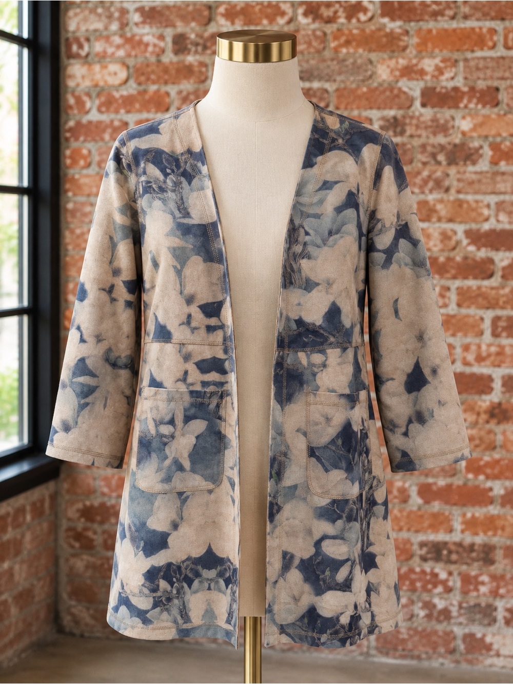 Solitaire Soft Floral Open-Front Jacket Small